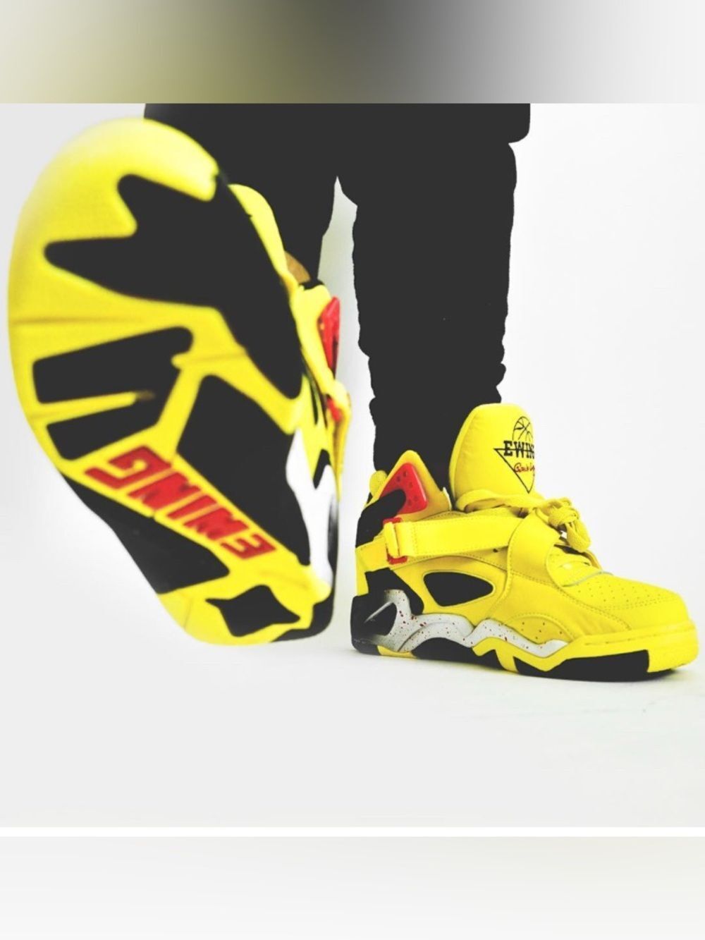 Patrick Ewing Kids Yellow Basketball-Style Sneakers Kids Size 5 US